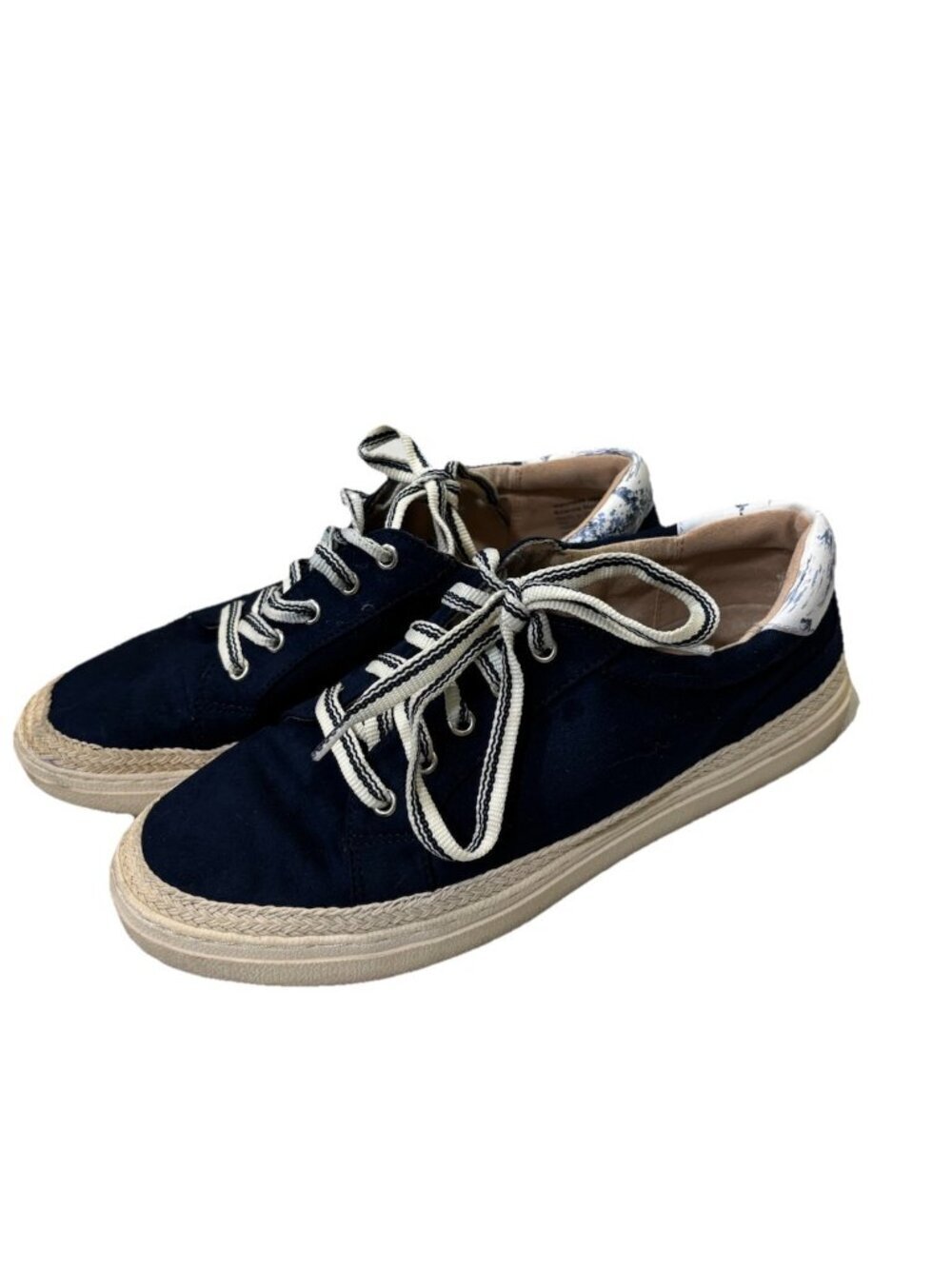 Charter Club Sydniee Navy Blue Laced Up Sneakers Nautical Preppy Shoes Size 8M